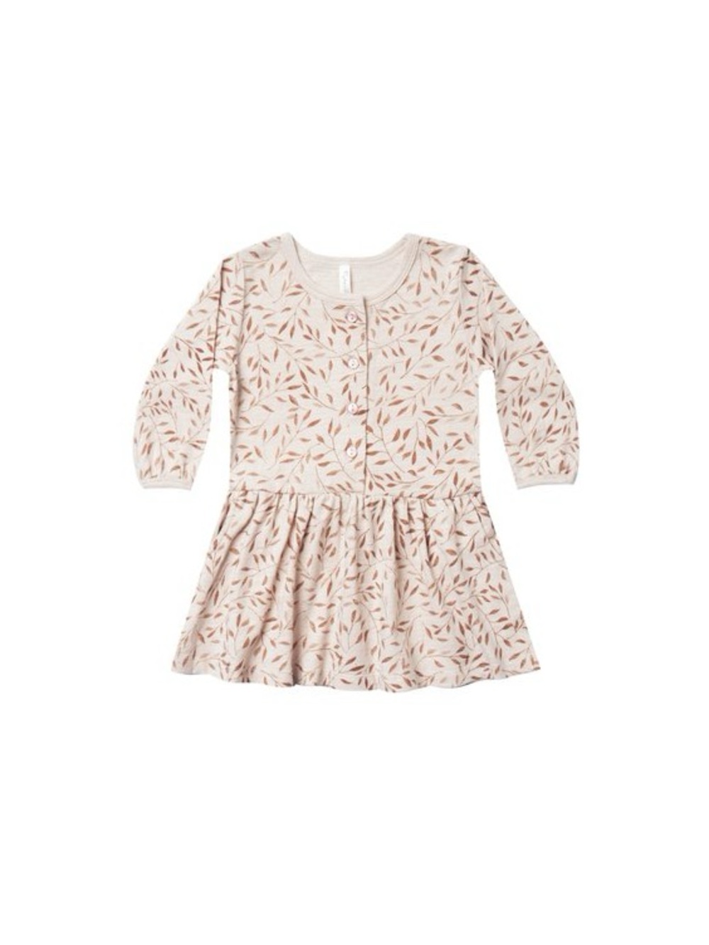 Rylee + Cru Wheat Beige Neutral Vines Button Up Cotton Dress 6-7
